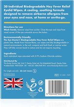 Load image into Gallery viewer, The Eye Doctor Biodegradable Hay Fever Relief Eyelid Wipes