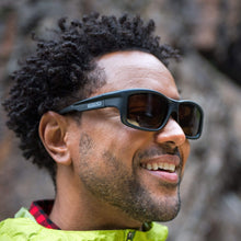 Load image into Gallery viewer, Fitover Sunglasses 'Yamba' Satin Black - Grey Lens