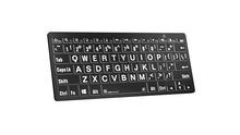 Load image into Gallery viewer, Windows Large Print Bluetooth Mini Keyboard (White on Black)