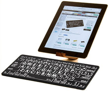 Load image into Gallery viewer, Mac Large Print Bluetooth Mini Keyboards (White on Black)