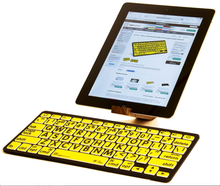 Load image into Gallery viewer, Mac Large Print Bluetooth Mini Keyboards (Black on Yellow)