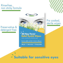 Load image into Gallery viewer, The Eye Doctor Biodegradable Hay Fever Relief Eyelid Wipes
