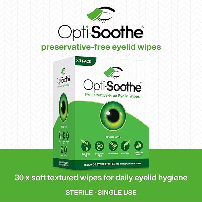 Opti-Soothe Preservative-free Eyelid Wipes (30 pack) – Glaucoma Australia