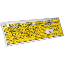 Load image into Gallery viewer, Mac Large Print ALBA Keyboard (Black on Yellow)
