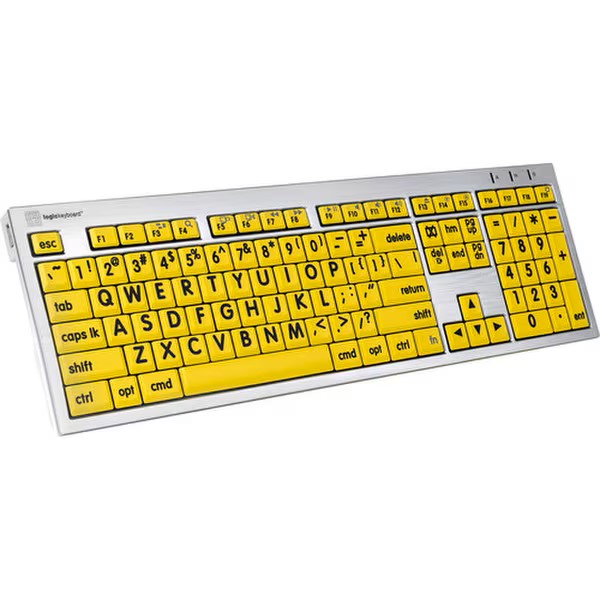 Mac Large Print ALBA Keyboard (Black on Yellow)