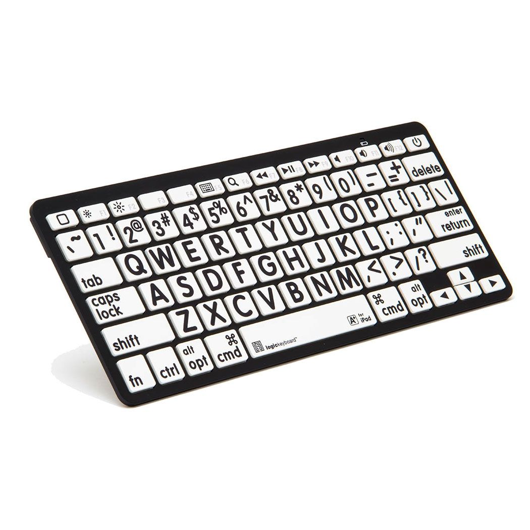 Mac Large Print Bluetooth Mini Keyboards (Black on White)