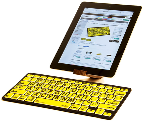 Mac Large Print Bluetooth Mini Keyboards (Black on Yellow)