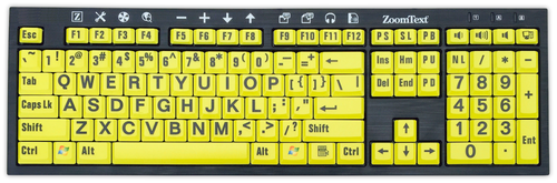 ZoomText Keyboard (Black on Yellow)